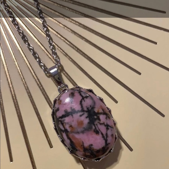 NEW GORGEOUS RHODONITE NECKLACE - Picture 1 of 10